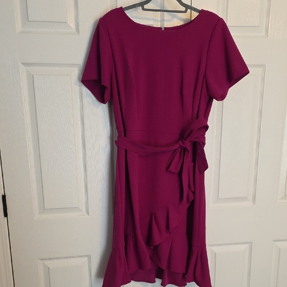 Calvin Klein Ruffle Midi Dress - Picture 1 of 4
